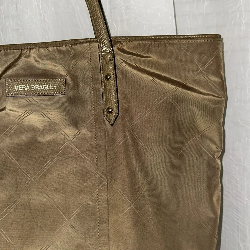 FREE w/bundle Vera Bradley Light Brown Tan Nylon Tote Faux Leather Combo